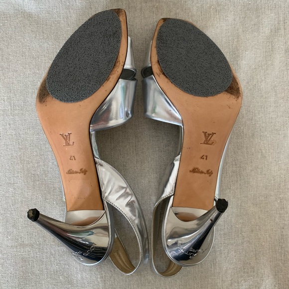 Louis Vuitton Iconic Silver Miroir Pumps Sandals Heels Size 41 or 10 - Picture 7 of 8